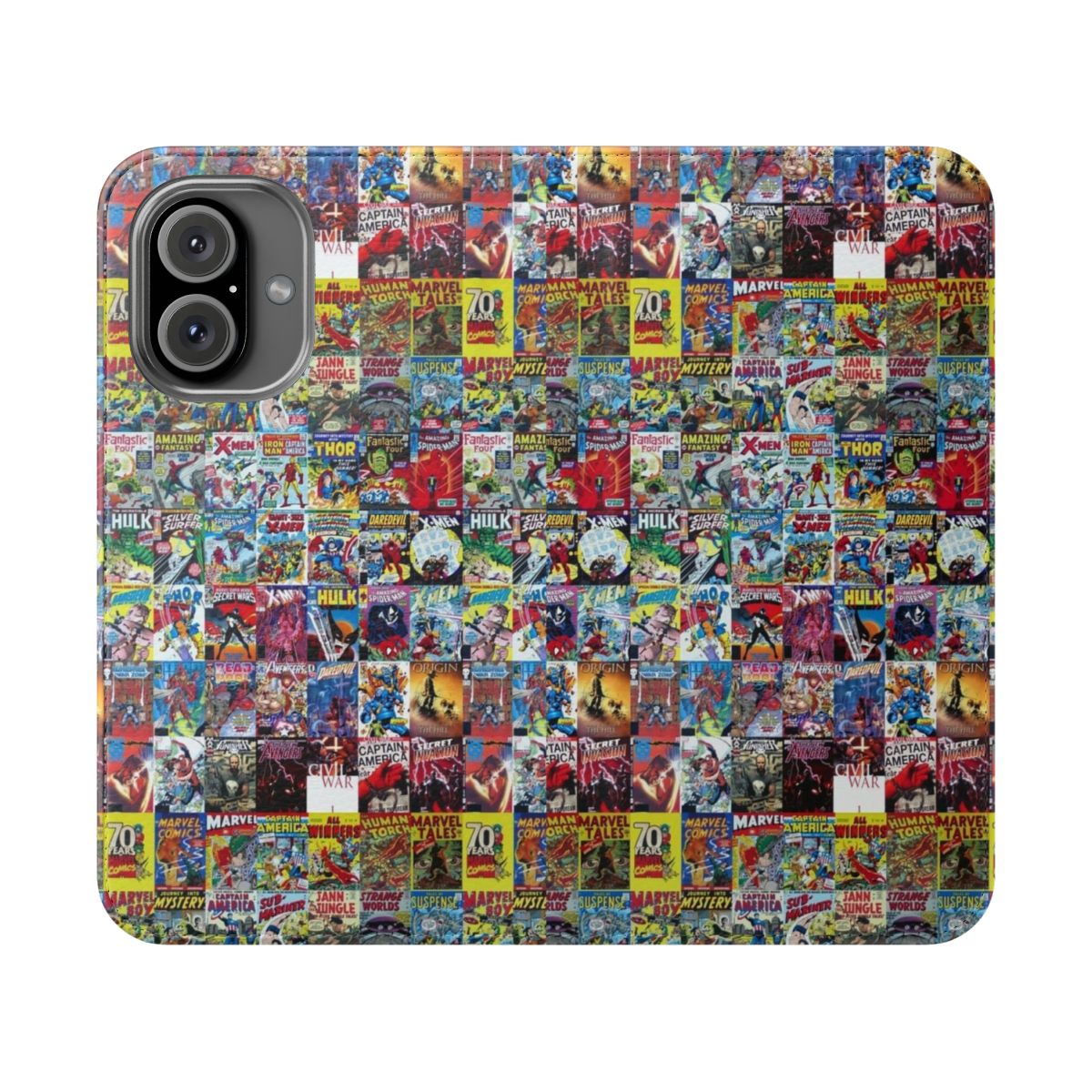 Superhero-themed flip cover phone case