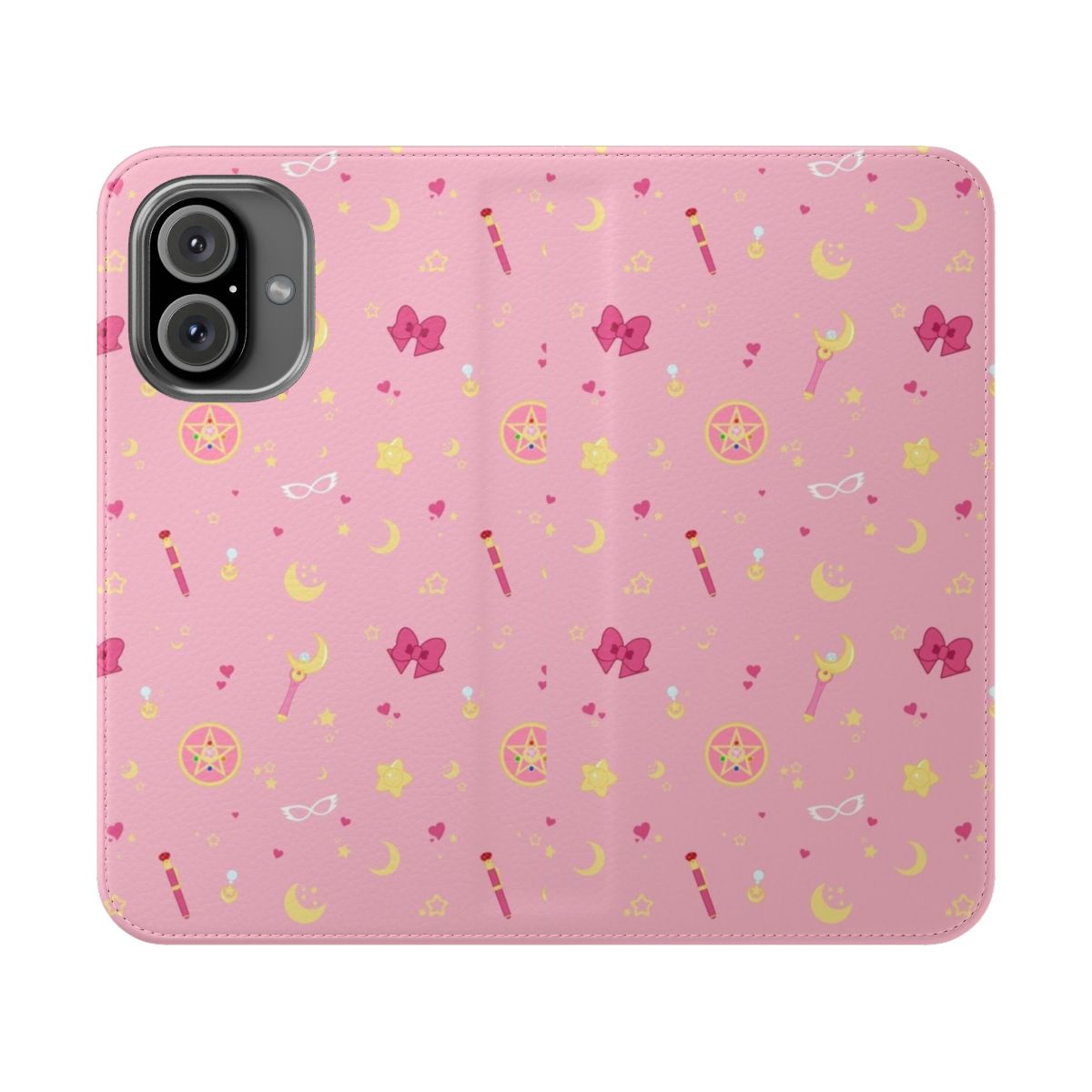 Colorful anime magical girl pattern flip phone case cover