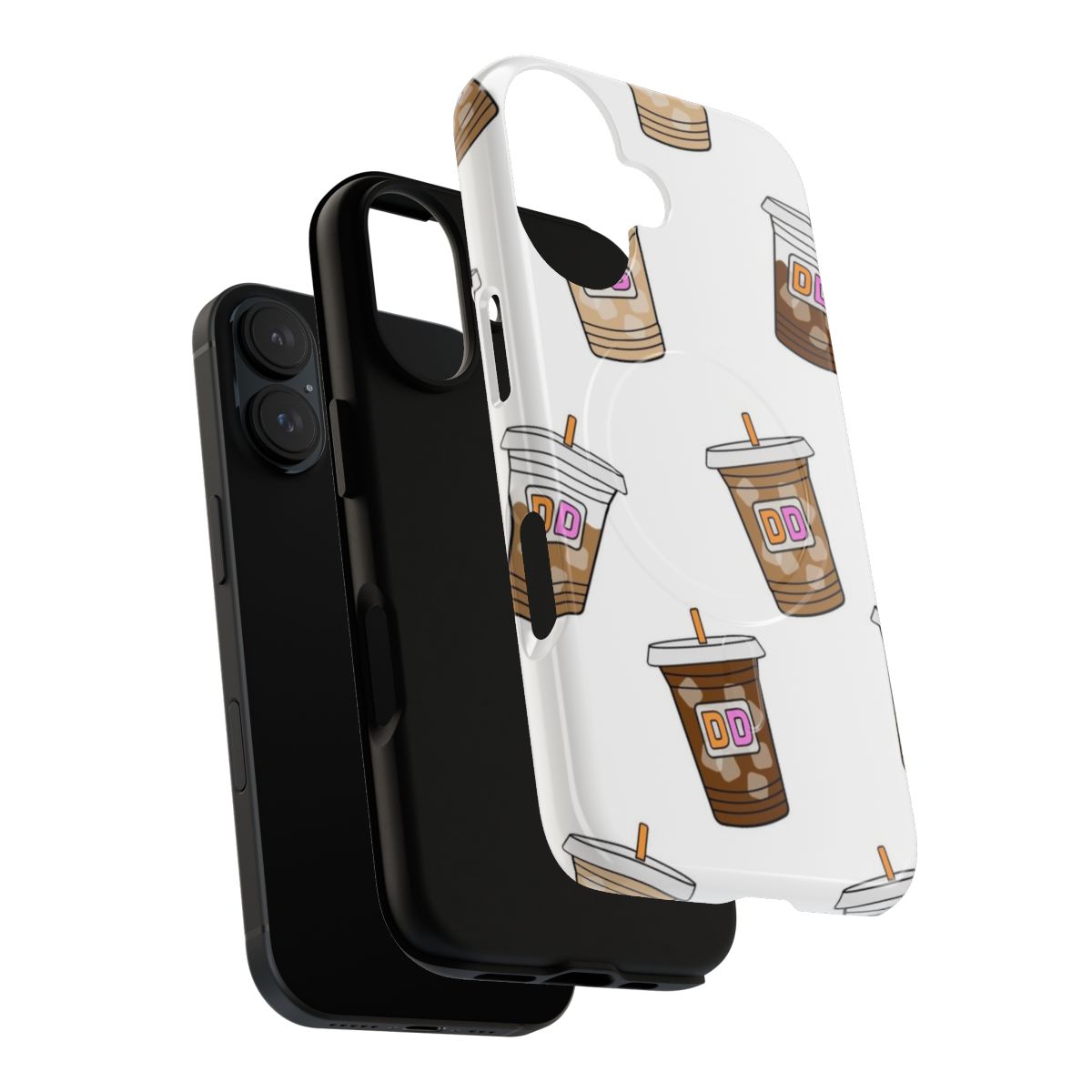 Dunkin-inspired iced coffee print magnetic tough phone case - Layers