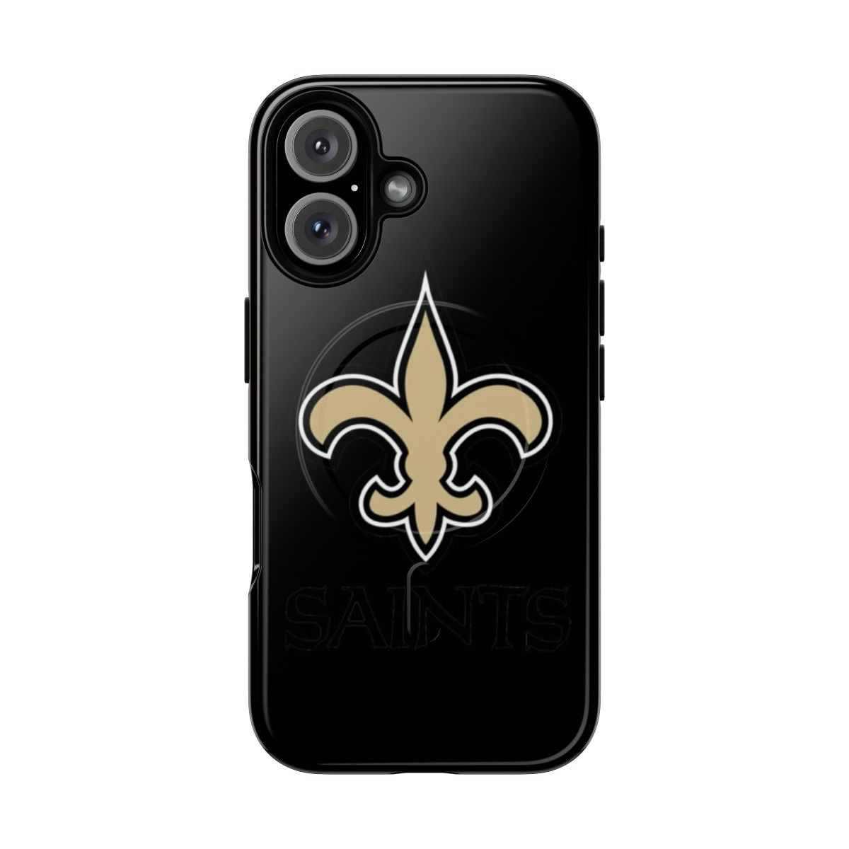 Black Saints-themed magnetic tough phone case with team logo