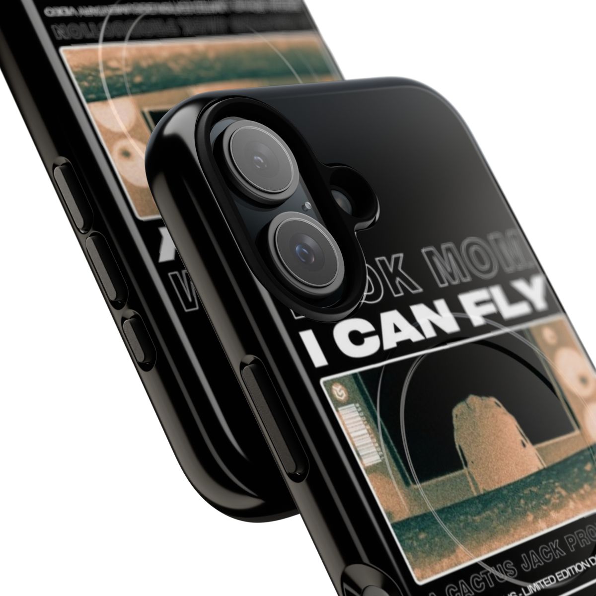 Magnetic tough phone case featuring a Travis Scott design - Detail