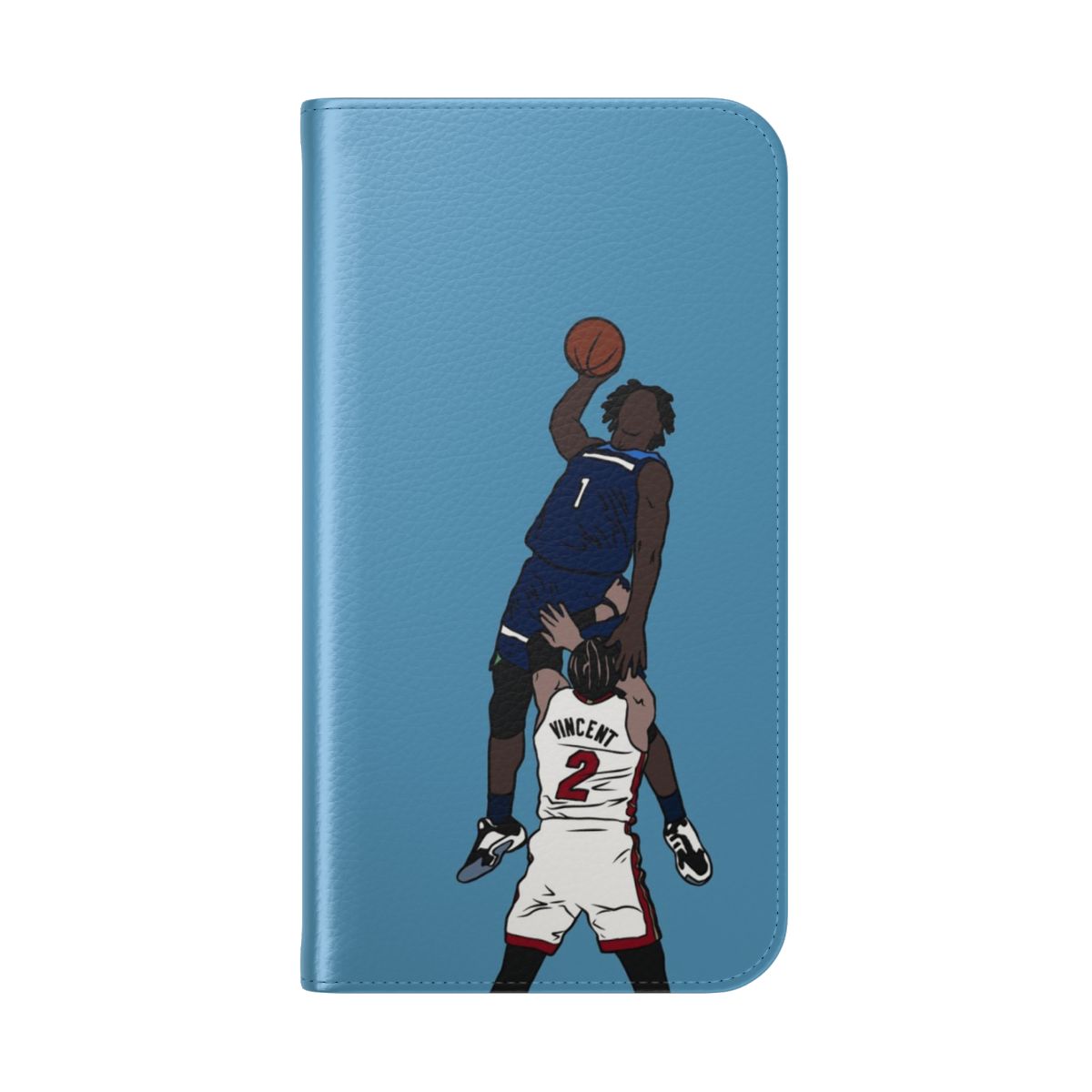 Basketball phone case featuring Anthony Edwards' famous dunk over Gabe Vincent - Folded Back