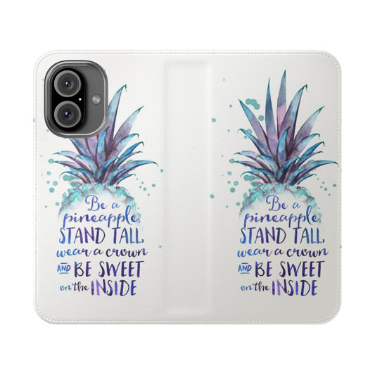 Tropical watercolor pineapple design phone case