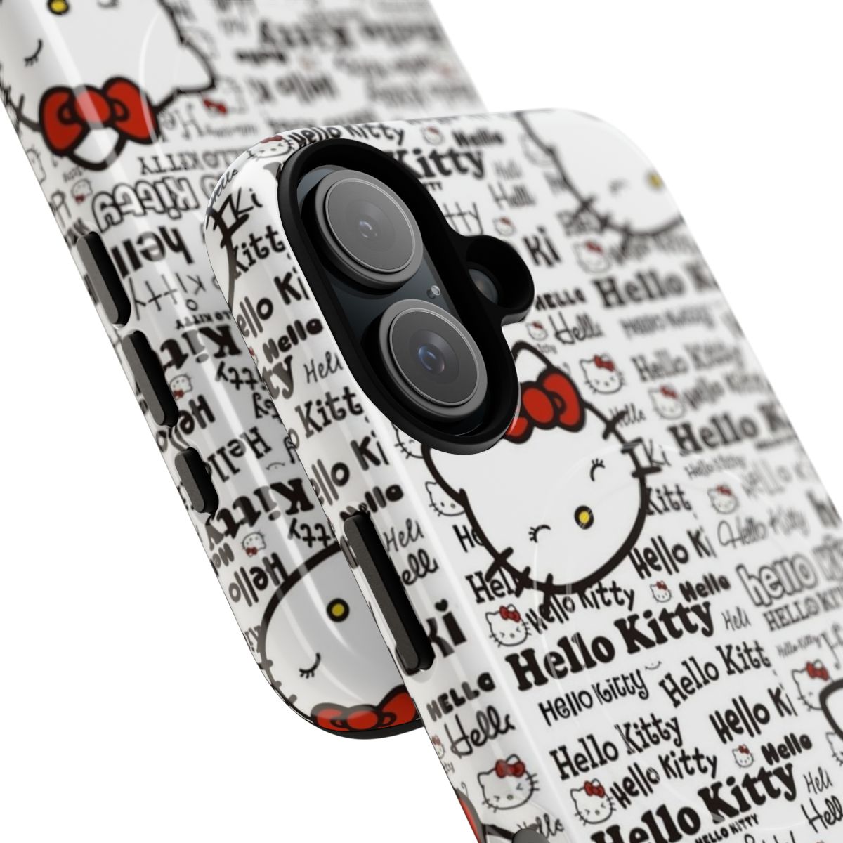 Stylish and protective magnetic tough phone case featuring the iconic Hello Kitty cat design - Detail