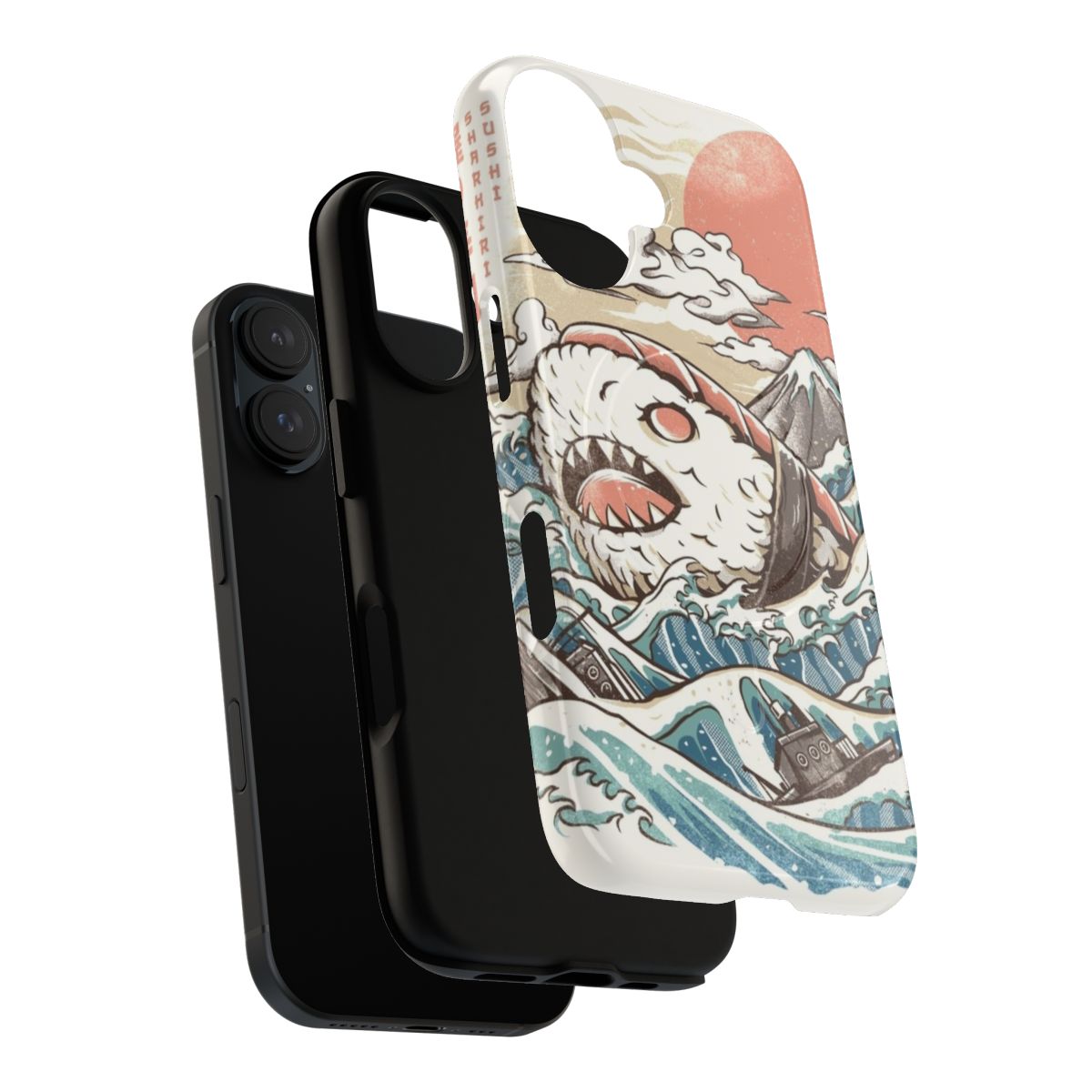 Stylish magnetic tough phone case with sushi and anime inspired design - Layers