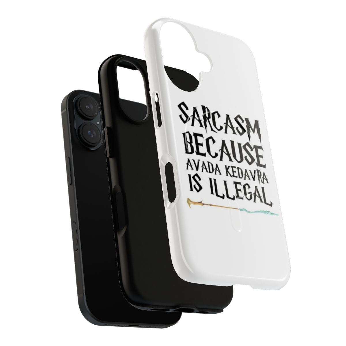 Magnetic tough phone case with sarcastic Harry Potter-inspired design - Layers