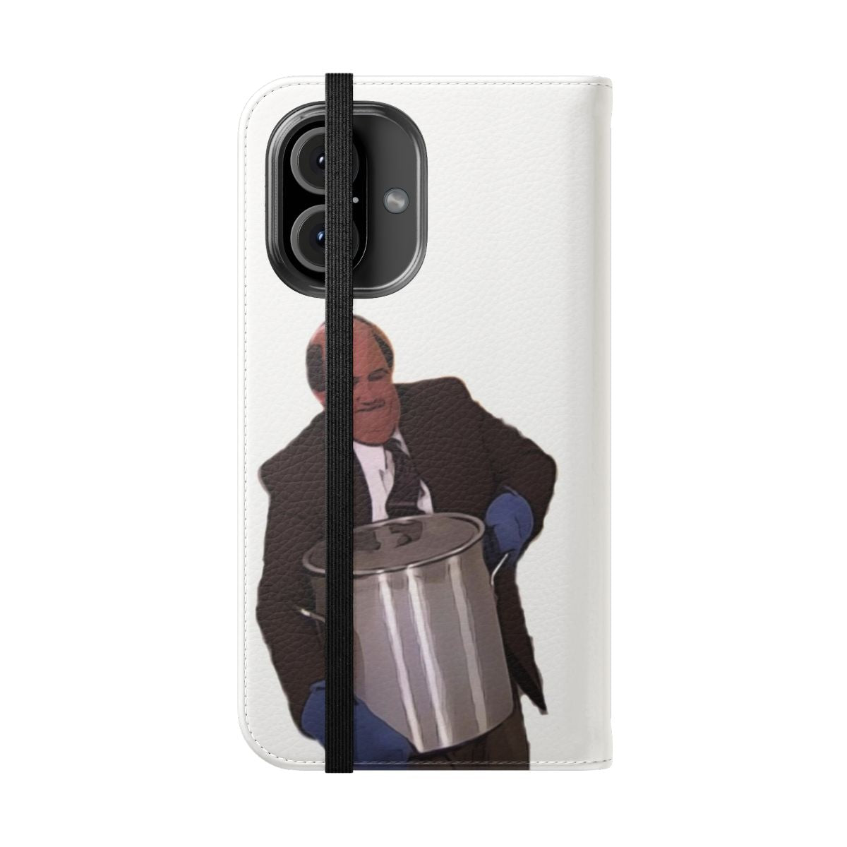 Willow Days Flip Cover Phone Case featuring a digital artwork inspired by the famous chili from the TV show The Office - Folded Front