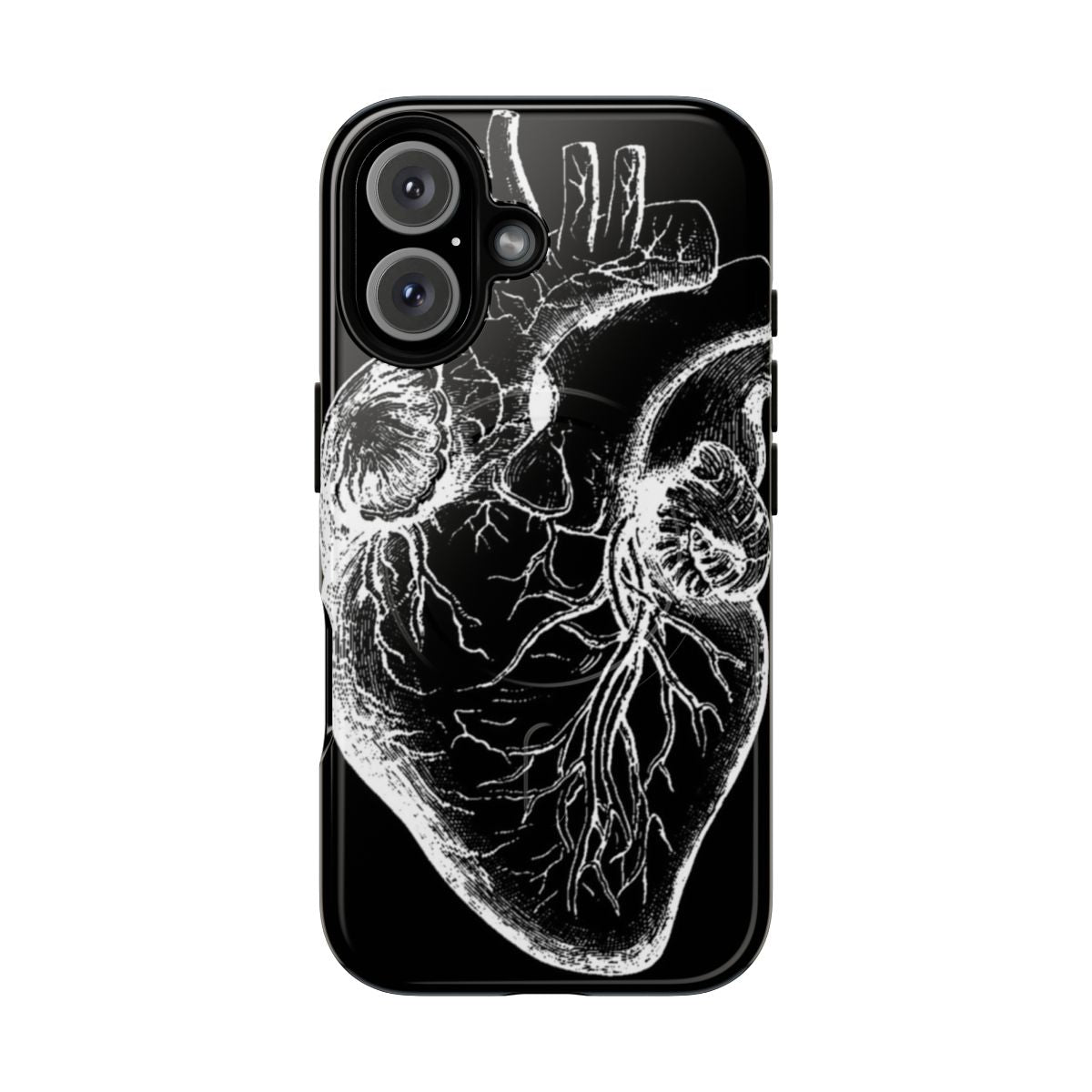 Vintage anatomical heart design on a magnetic tough phone case