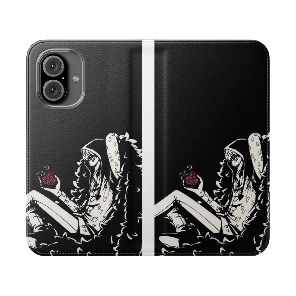 Flip cover phone case with One Piece Corazon anime character design