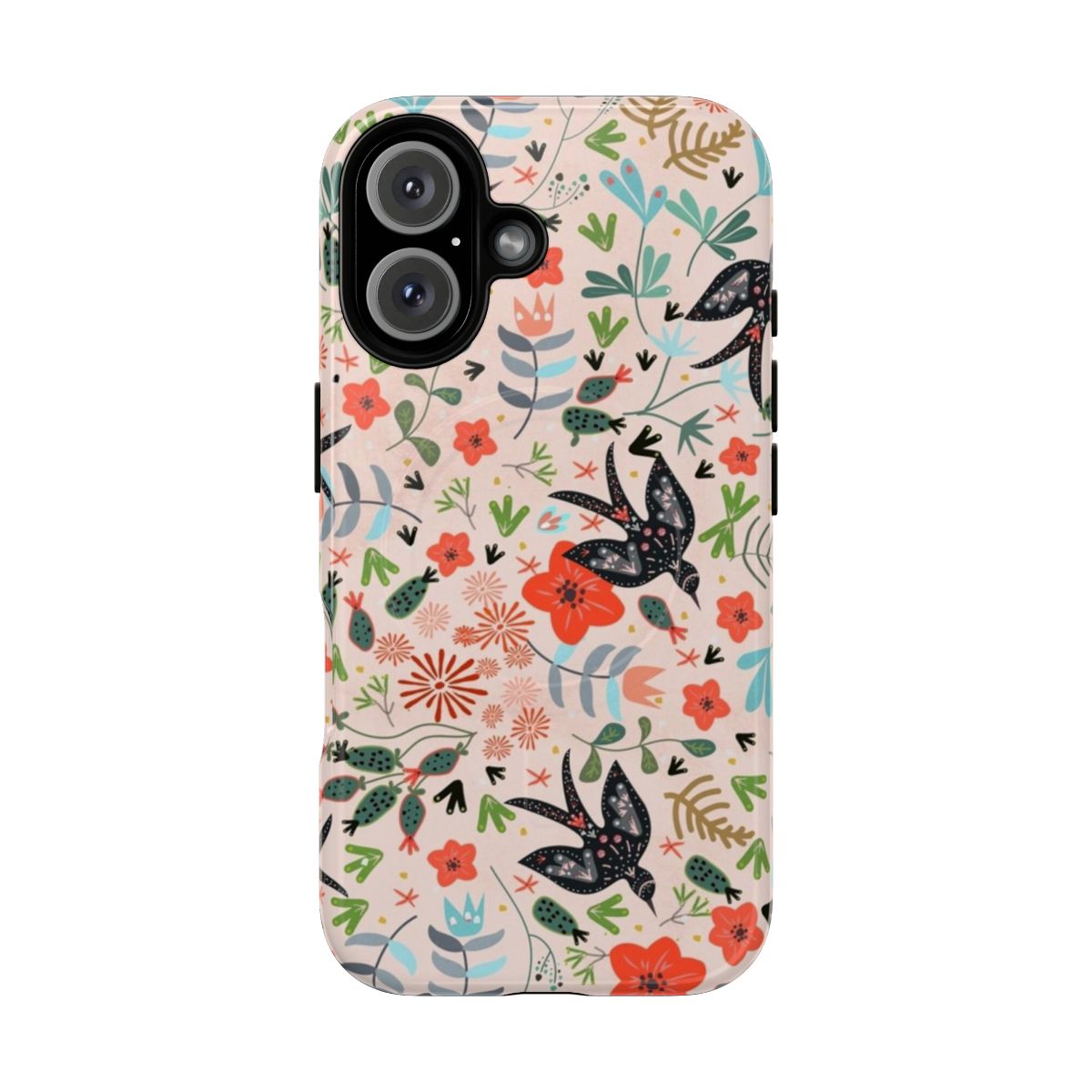 Floral phone case with beautiful botanical garden design