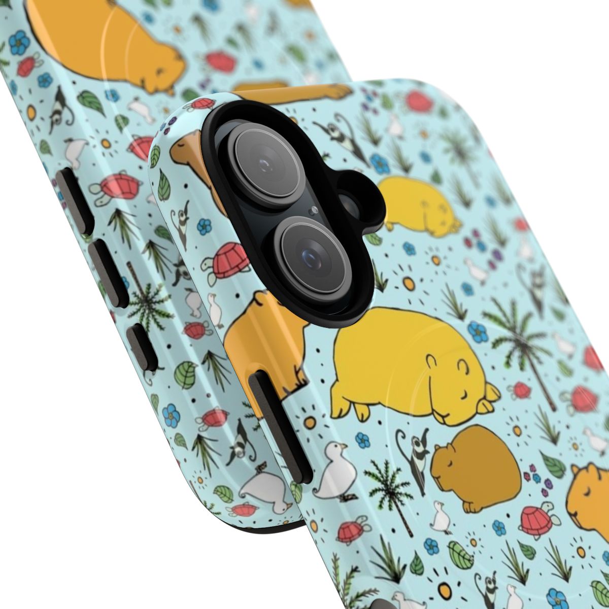 Magnetic tough phone case with a cute capybara design - Detail