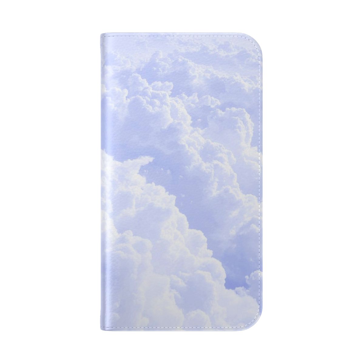 Pastel clouds printed on a flip cover phone case - Folded Back