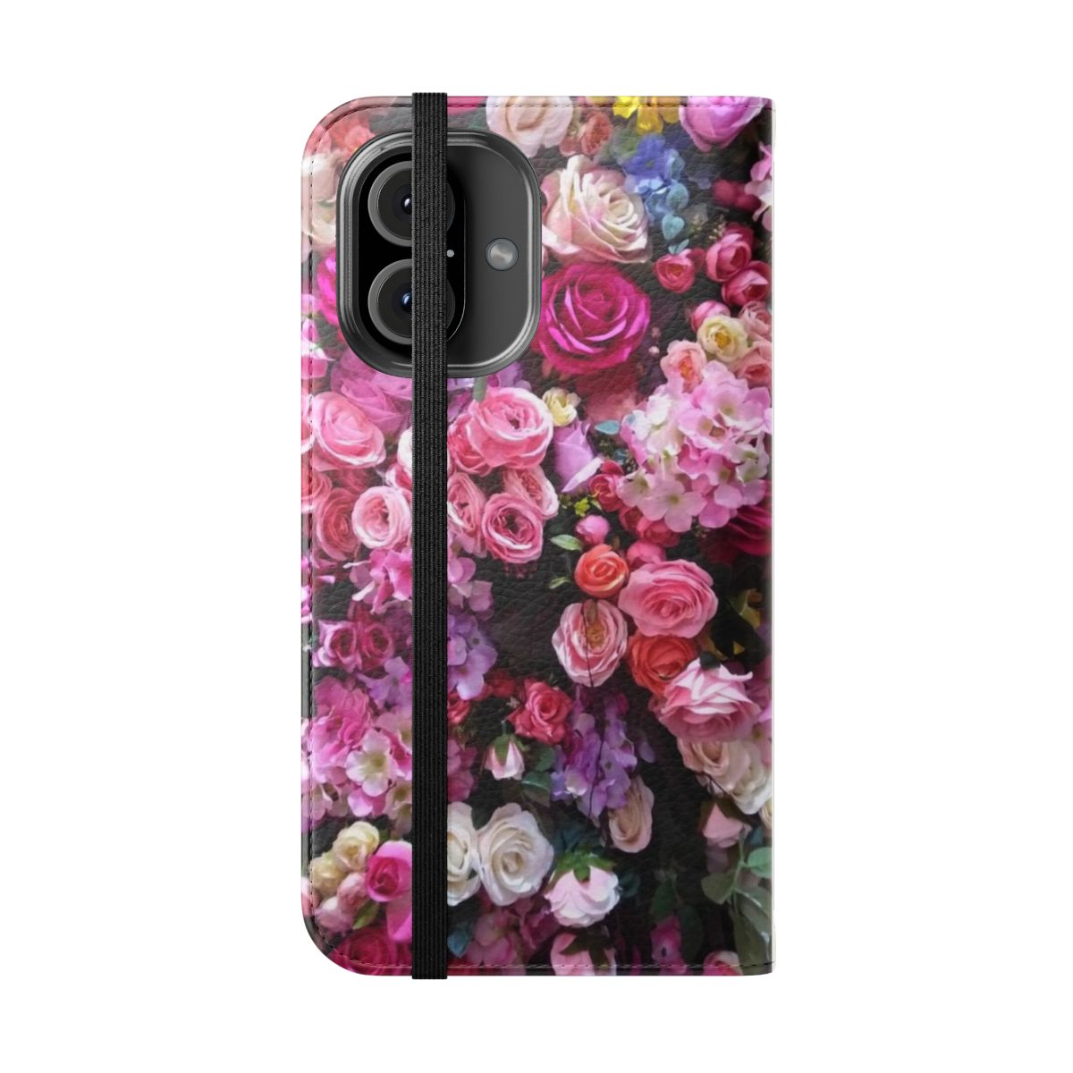 Floral phone case with seamless flower pattern design for iPhone 12 Pro Max - Folded Front