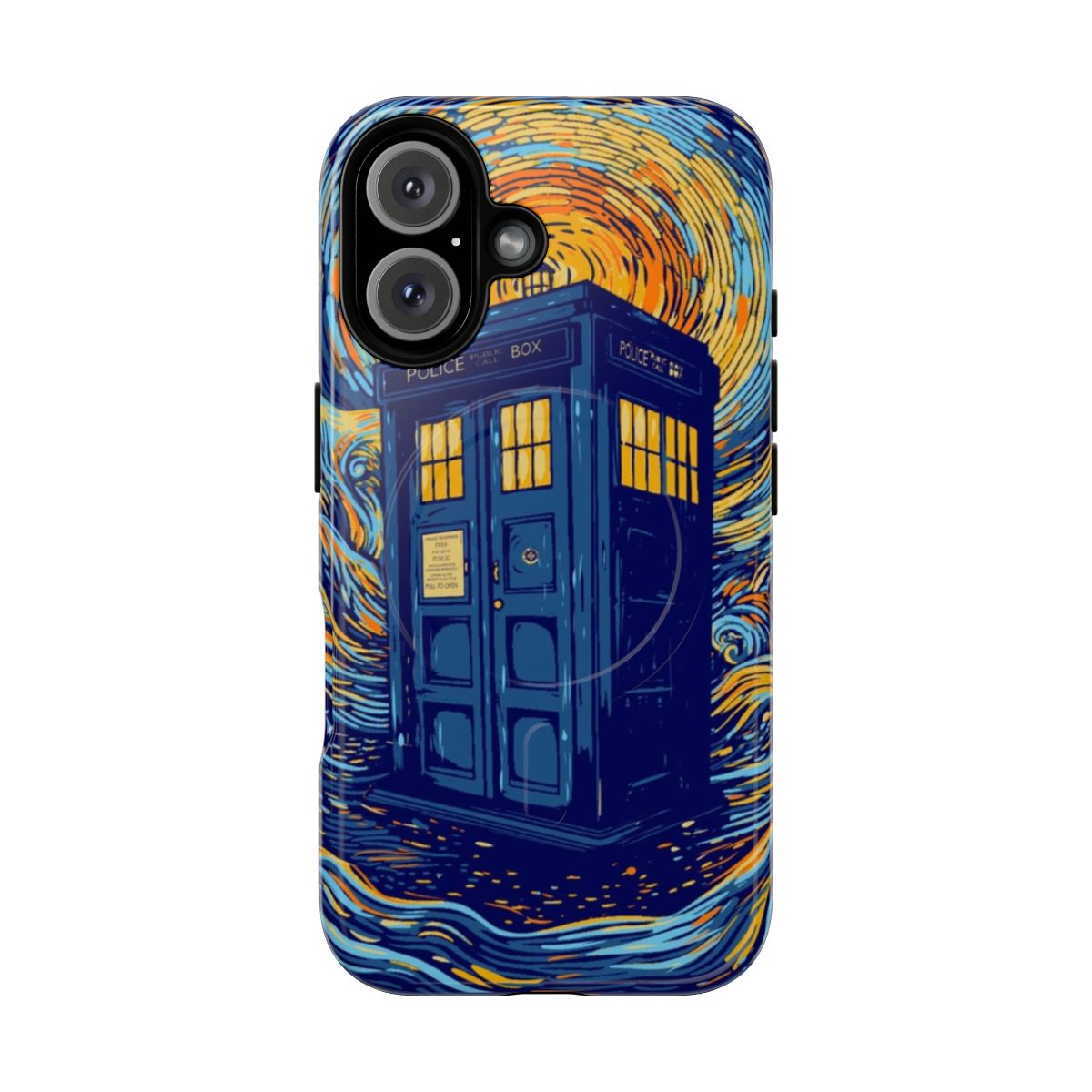 A magnetic tough phone case featuring a starry night inspired design, perfect for sci-fi and pop culture fans.