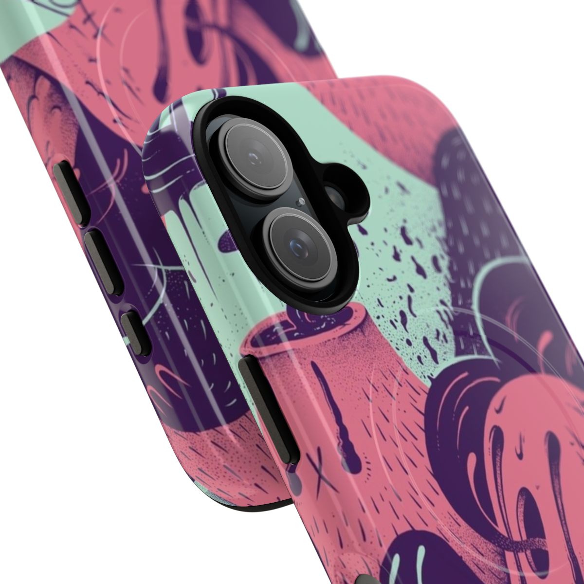 Durable magnetic phone cases in purple featuring unique character designs - Detail