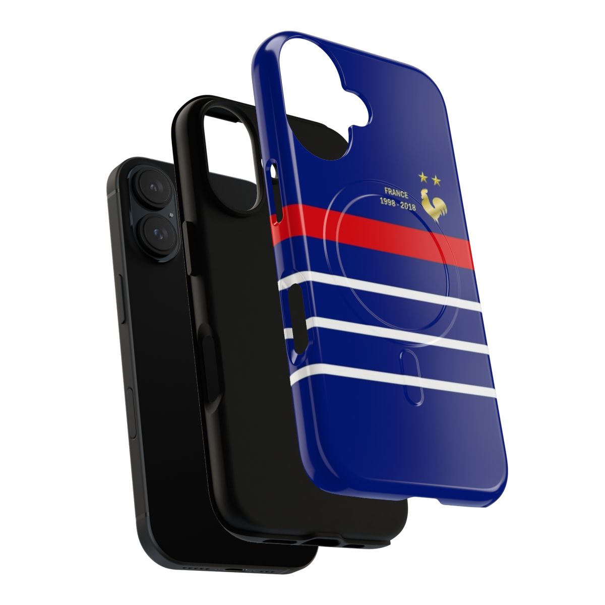 Protective phone case featuring France national team logo and 2 star champions design - Layers