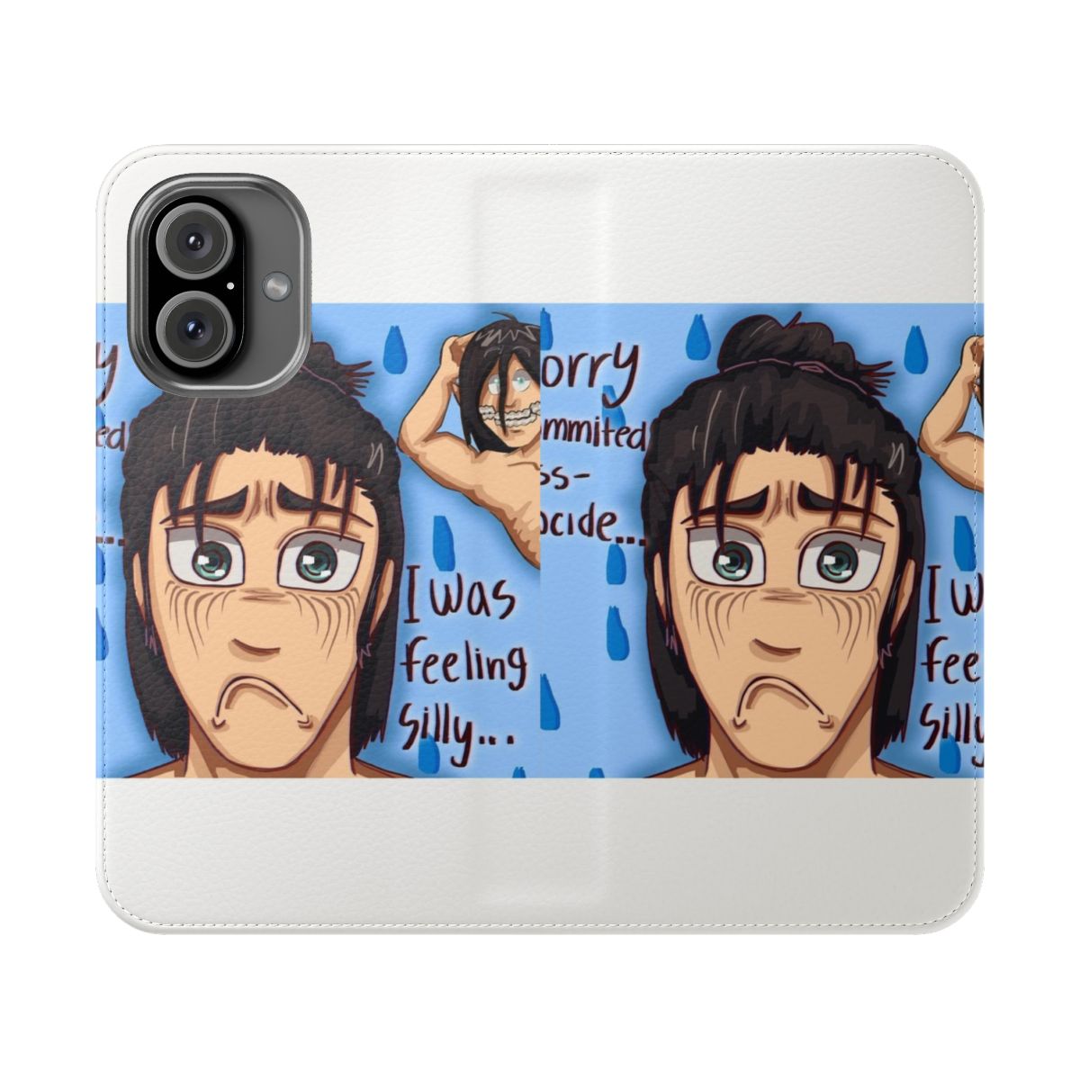 Anime-themed phone case featuring Eren Jaeger, the protagonist of Attack on Titan