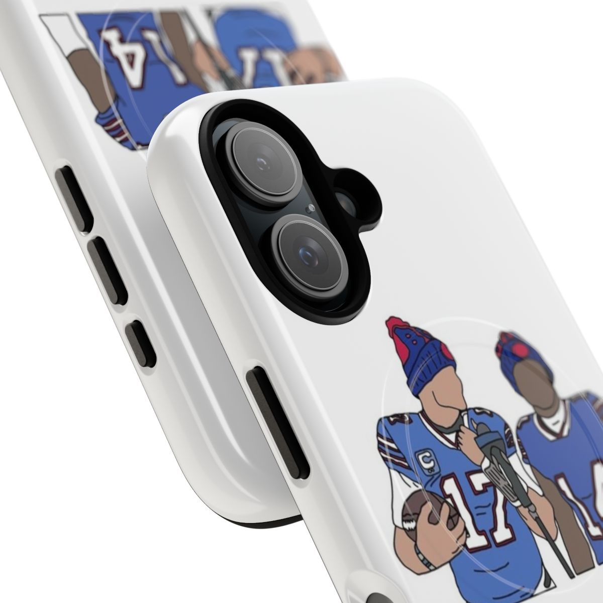 Buffalo Bills inspired magnetic tough phone case featuring Josh Allen and Stefon Diggs - Detail