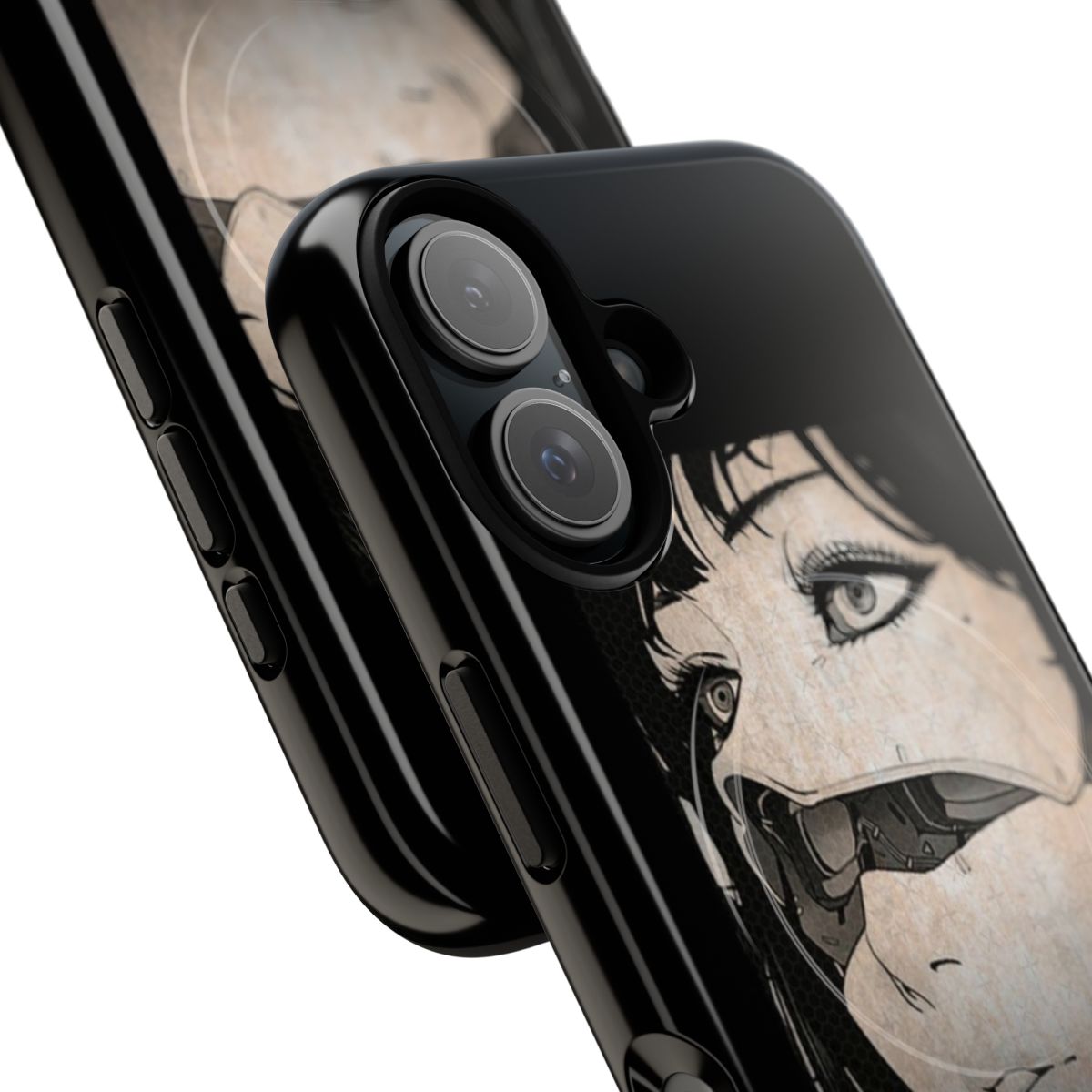 Vintage-style Ghost in the Shell anime phone case with magnetic tough protection - Detail