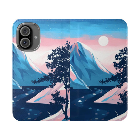 Vibrant transgender pride flag mountain design phone case cover