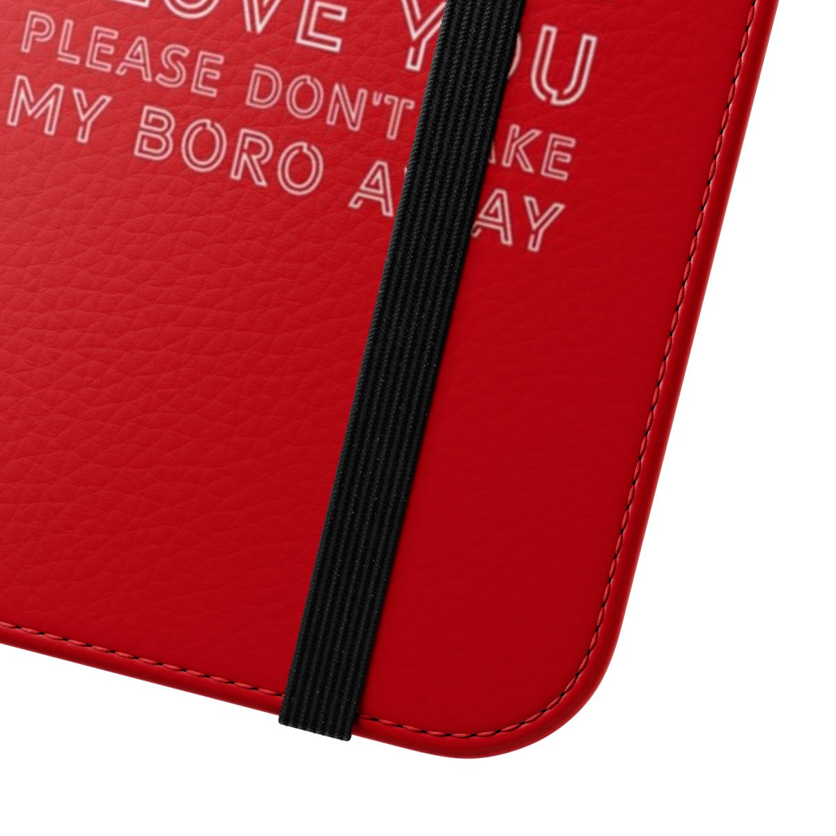 Boro Football Club Inspired Red & White Flip Phone Case - Close Up