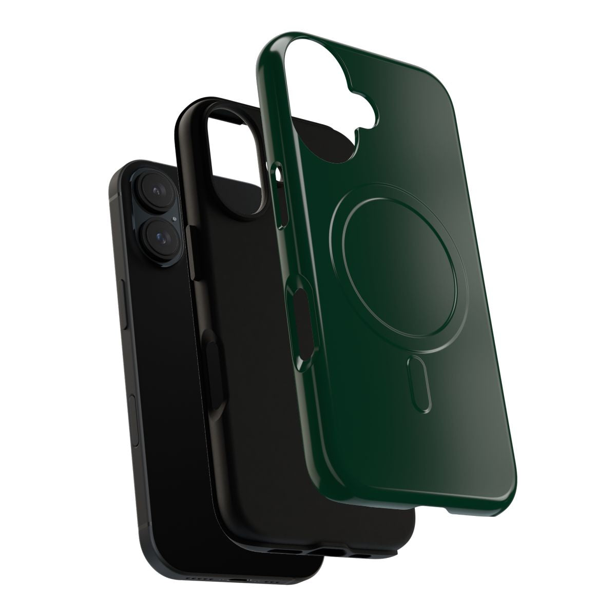 Dark green minimalist magnetic protective phone case - Layers