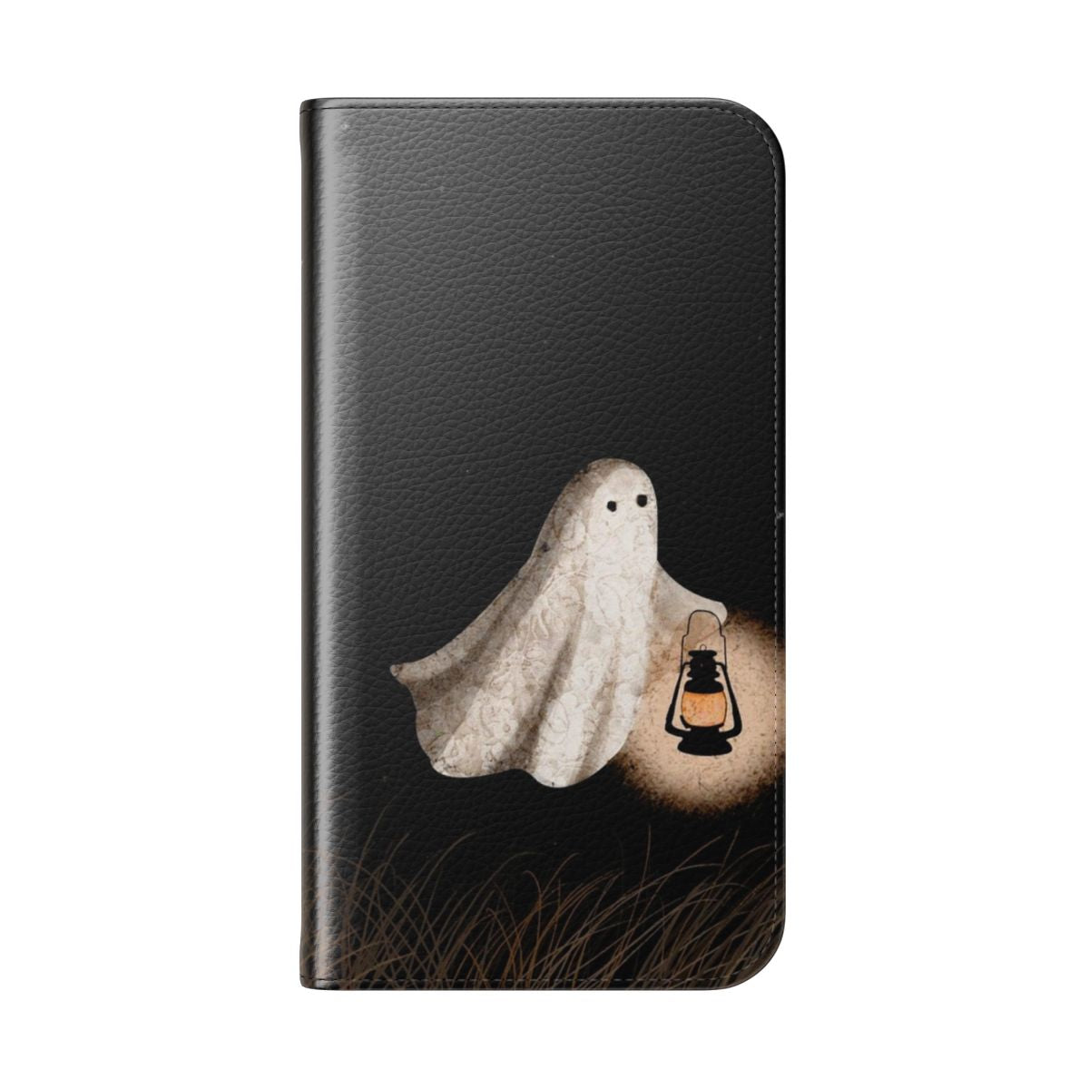 Twilight Escape Flip Phone Case featuring a mystical, ghost-like design - Folded Back