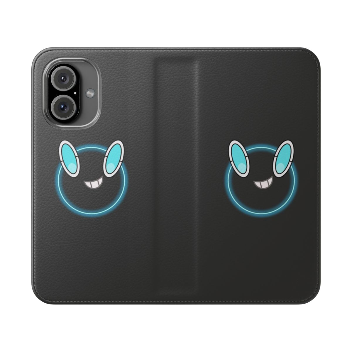 Black flip cover phone case with Rotom and Team Rocket design