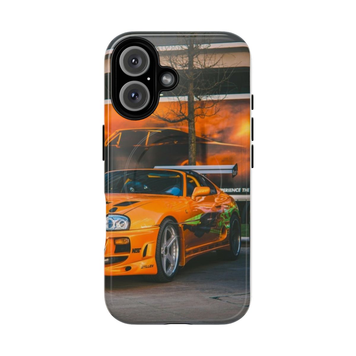 Durable Toyota Supra-inspired phone case featuring a sleek, tough design for car enthusiasts