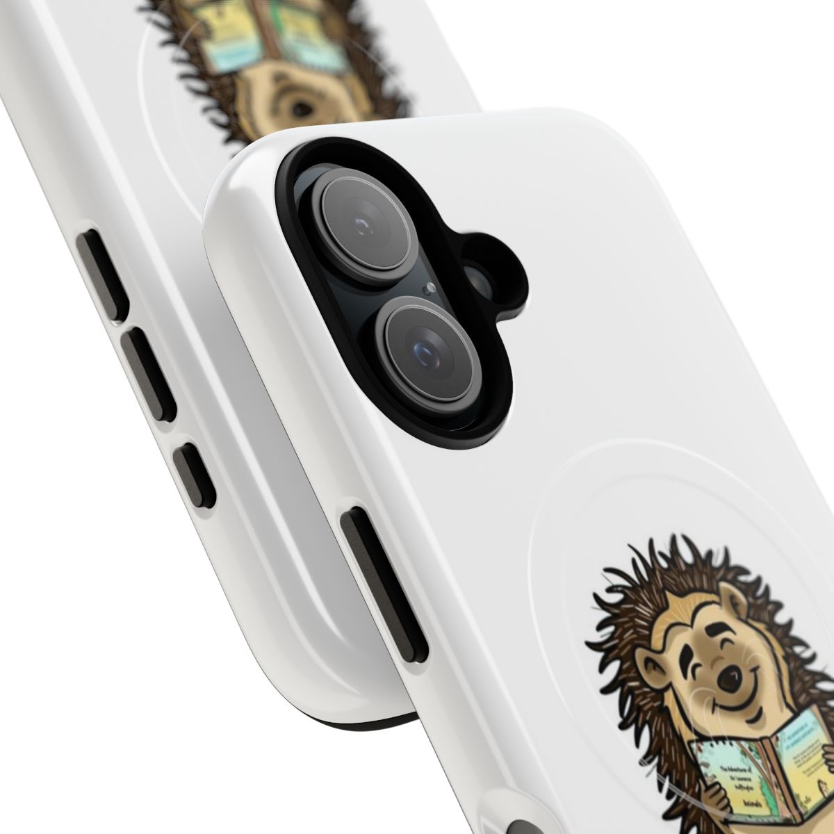 Magnetic tough phone case with a cute hedgehog character and the text "(Don't) Sleep - Repeat" - Detail