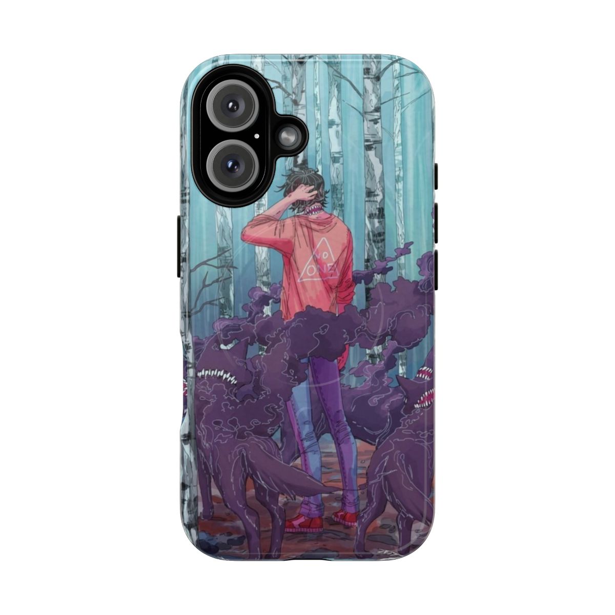 Spooky forest phone case with mysterious creatures