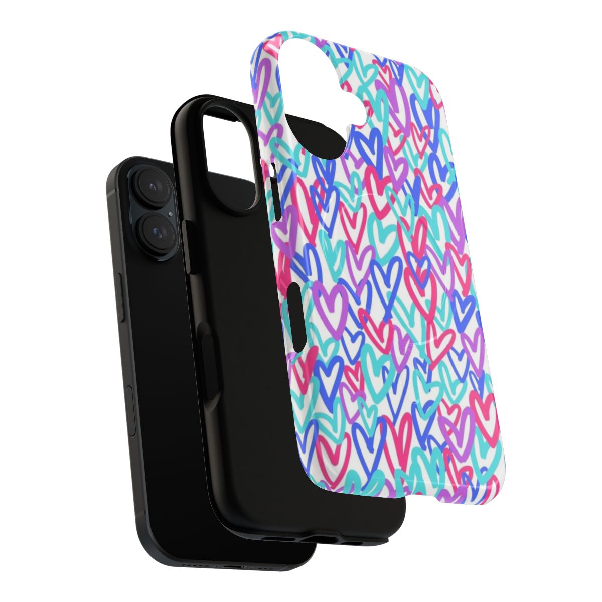 Preppy heart collage design on a magnetic tough phone case - Layers