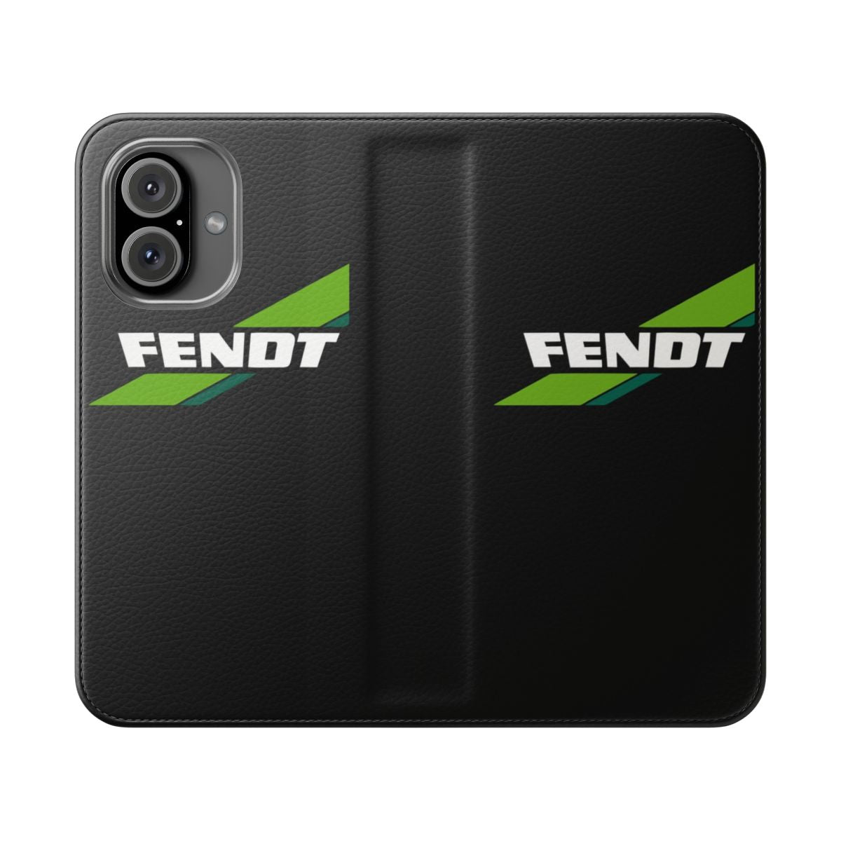 Fendt tractor-themed flip cover phone case featuring the brand's logo and design