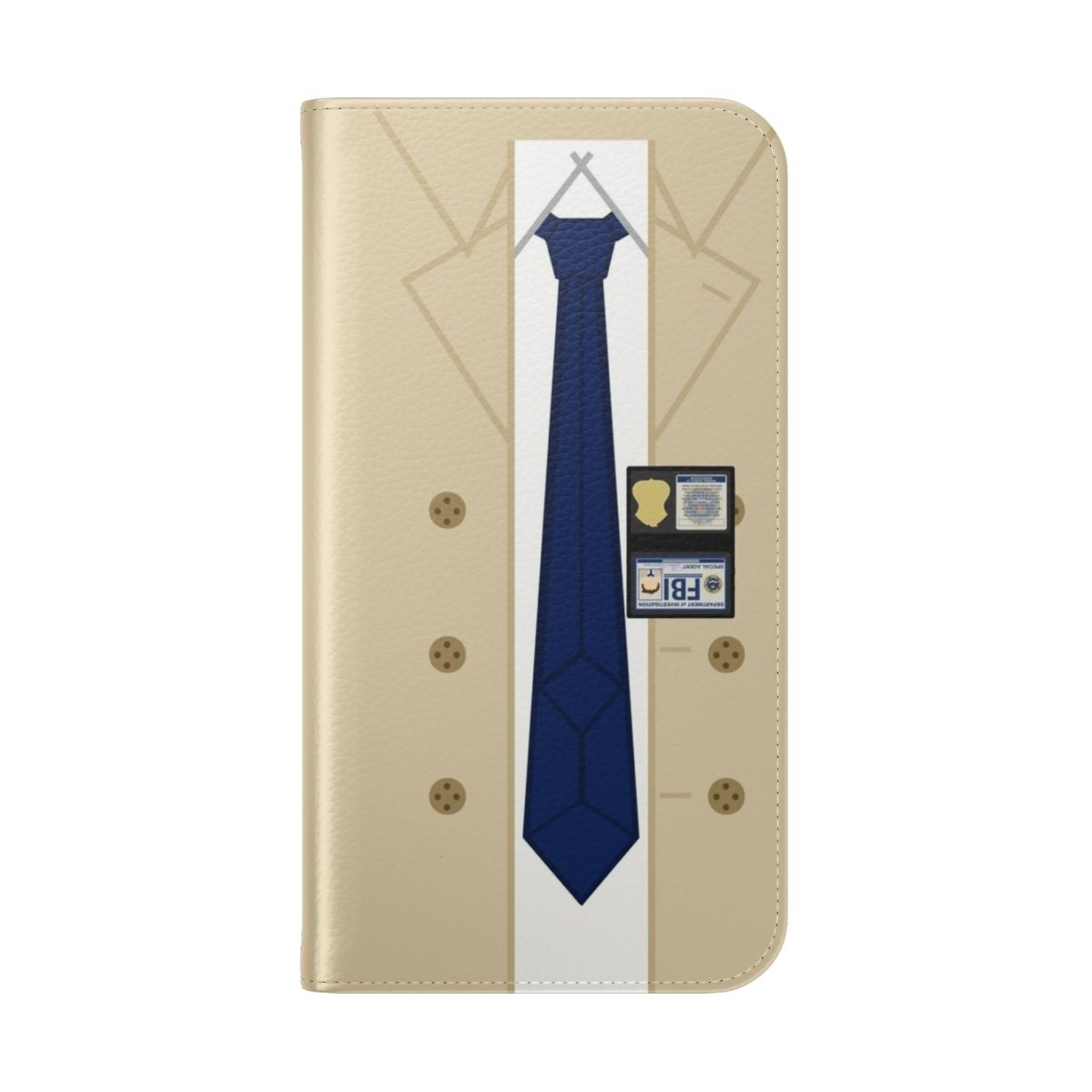 Supernatural Castiel Flip Phone Case with Trench Coat Design - Folded Back