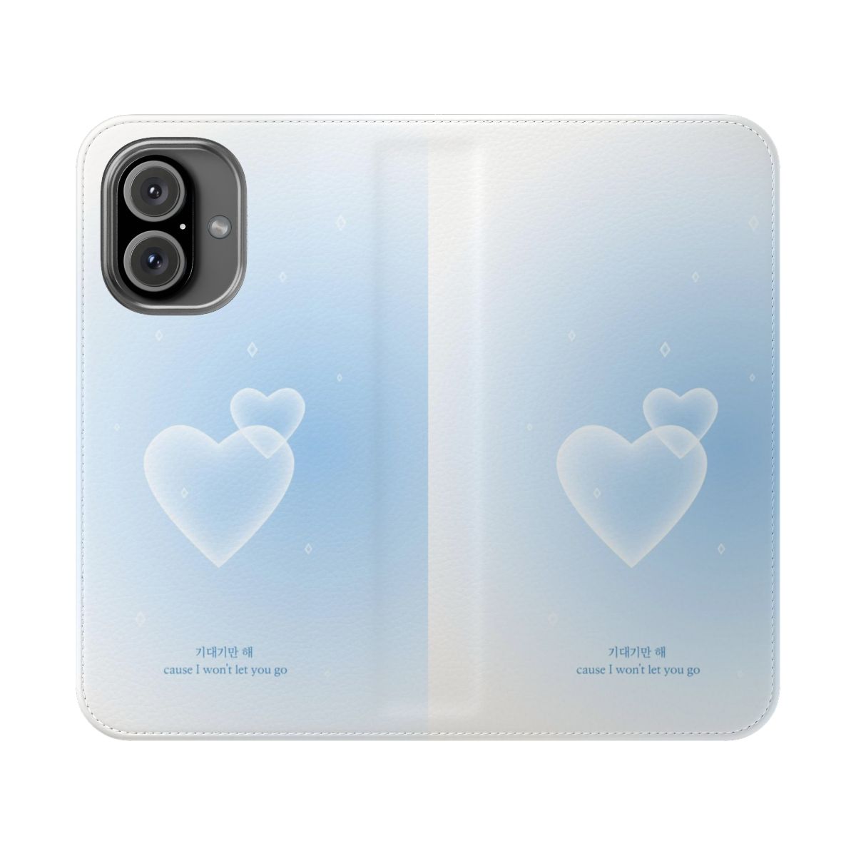 Pastel blue flip cover phone case featuring the Stray Kids (SKZ) logo and members