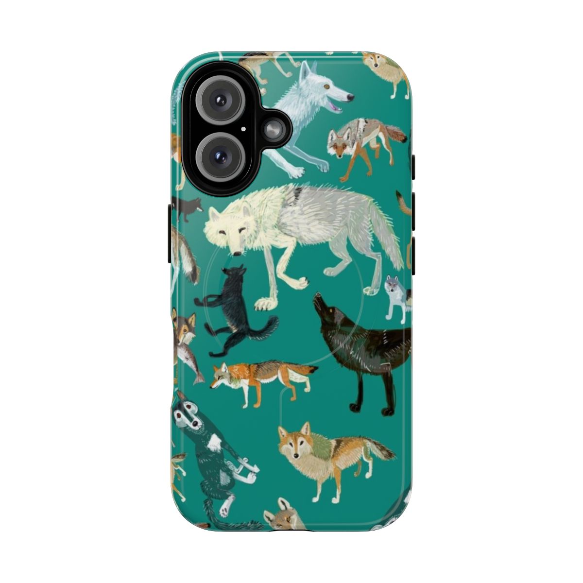 Wolves of the World green pattern magnetic tough phone cases