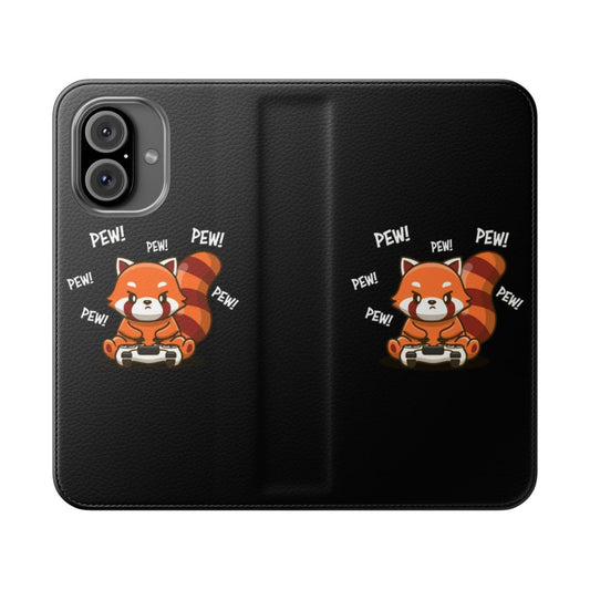 Colorful phone case with a cute chibi red panda design