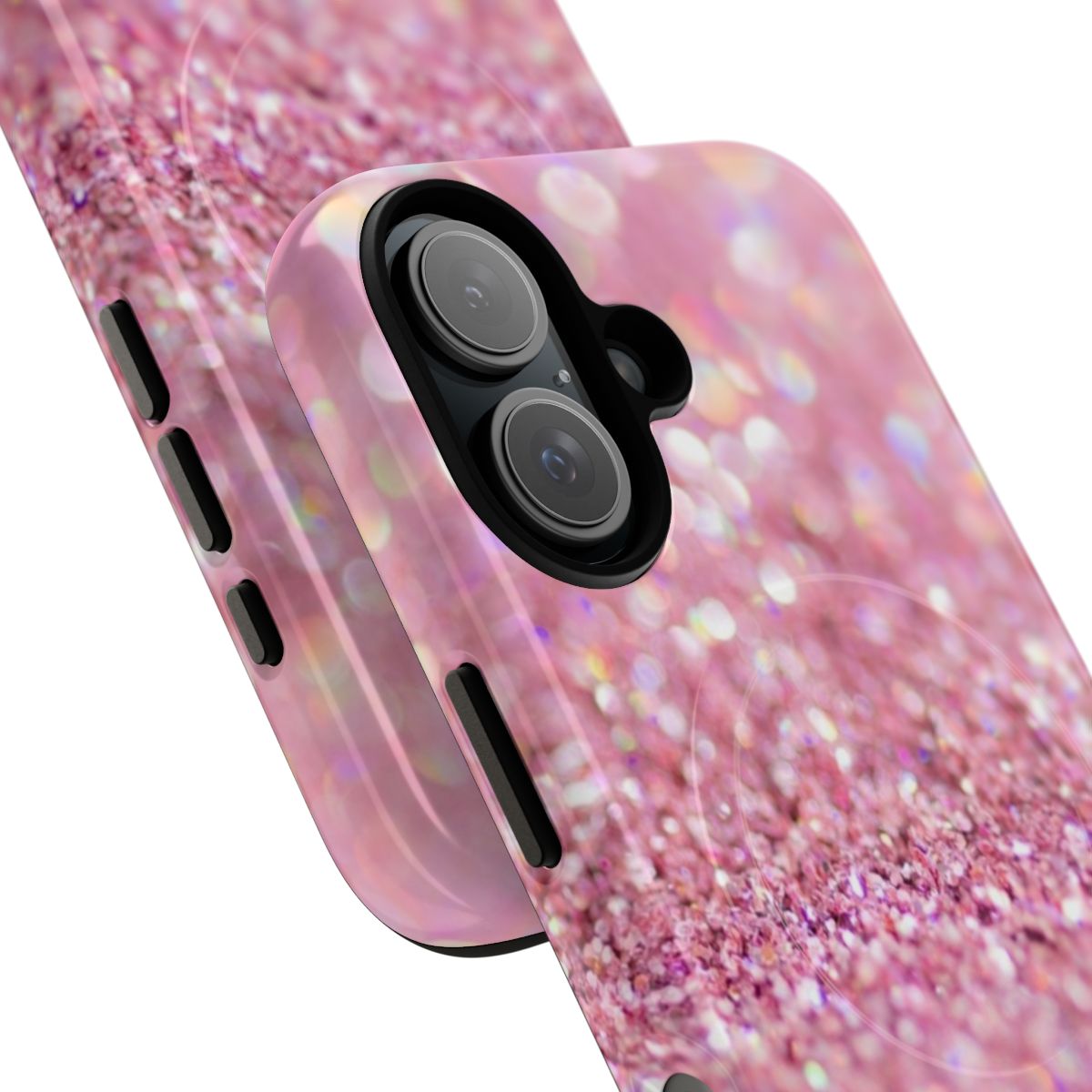 Blush pink phone case with sparkling stardust design - Detail