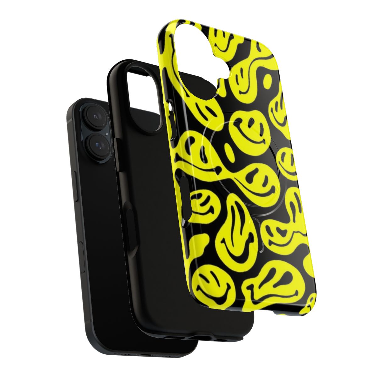 Colorful melted smiley face pattern on a phone case - Layers