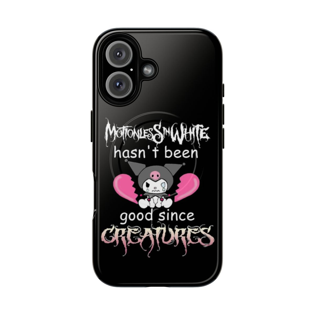 Motionless in White-inspired phone case with a skull graphic design