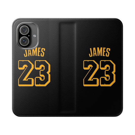 LeBron James-inspired basketball-themed flip phone case