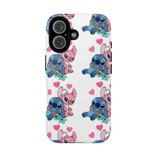 Lilo and Stitch-themed phone case with floral design