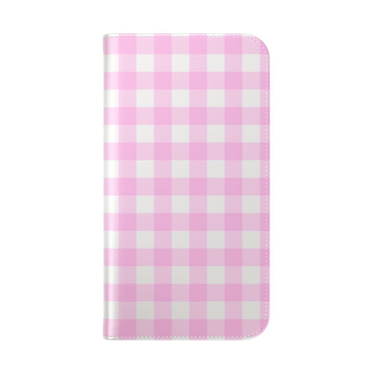 Light pink and white gingham pattern phone case - Folded Back