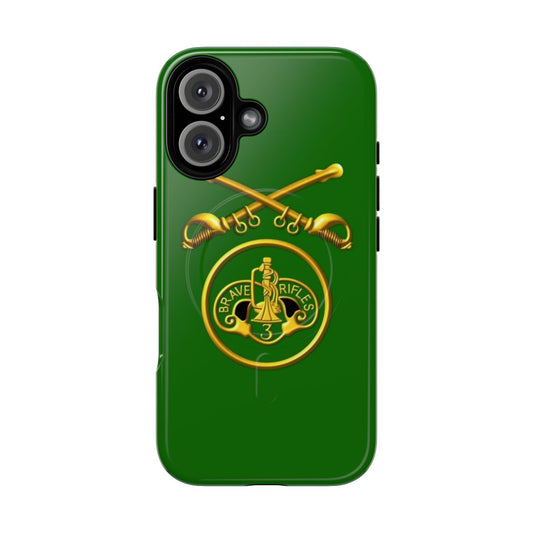 Magnetic tough phone case featuring the 3rd Armored Cavalry Regiment insignia