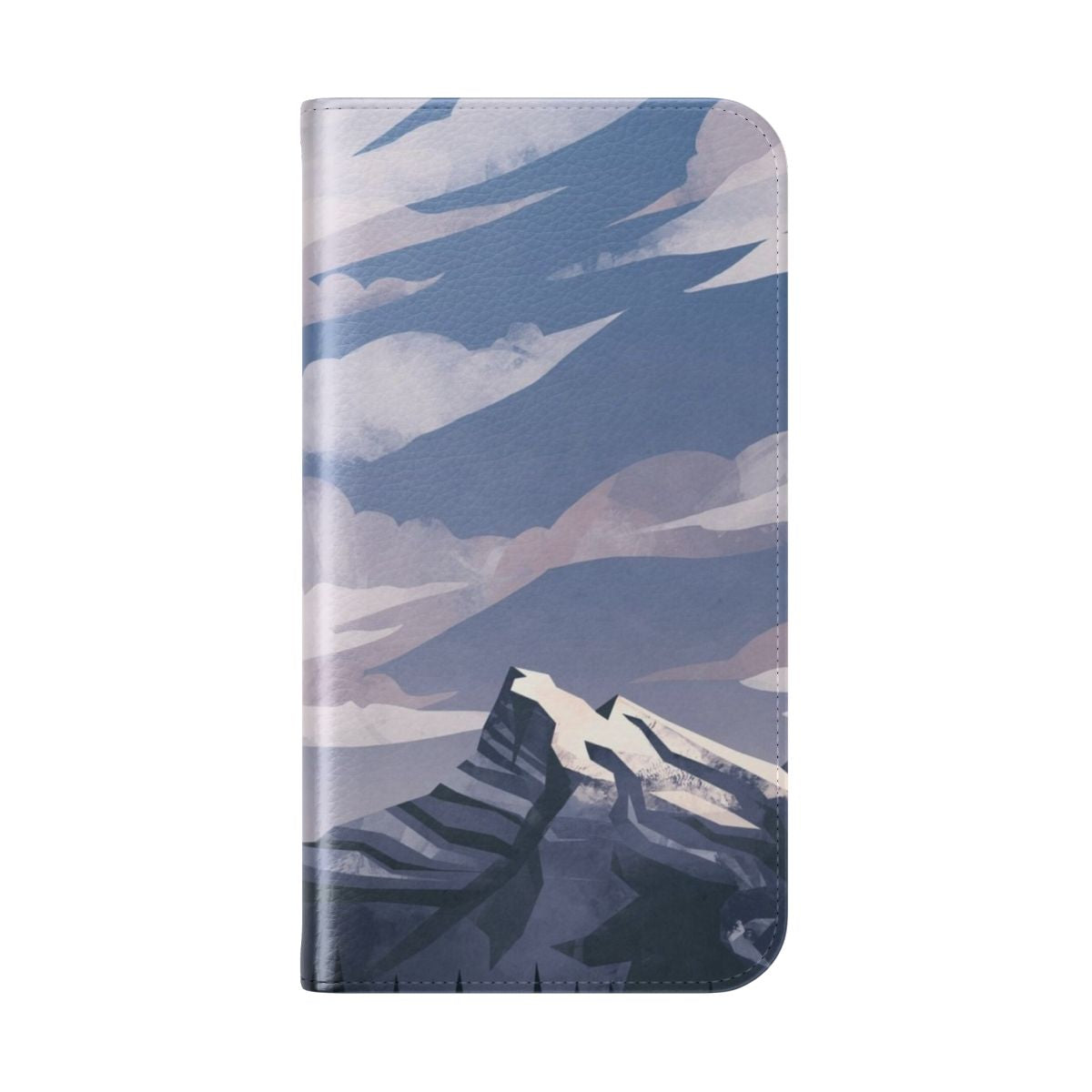 Majestic mountain landscape design on a flip phone case - Folded Back