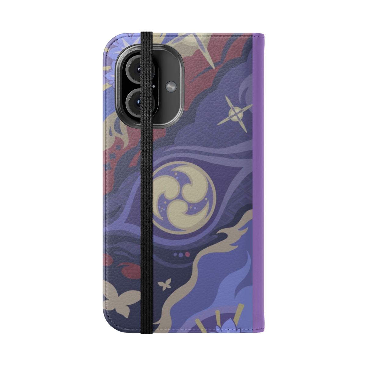 Genshin Impact Raiden Shogun-inspired phone case with namecard design - Folded Front