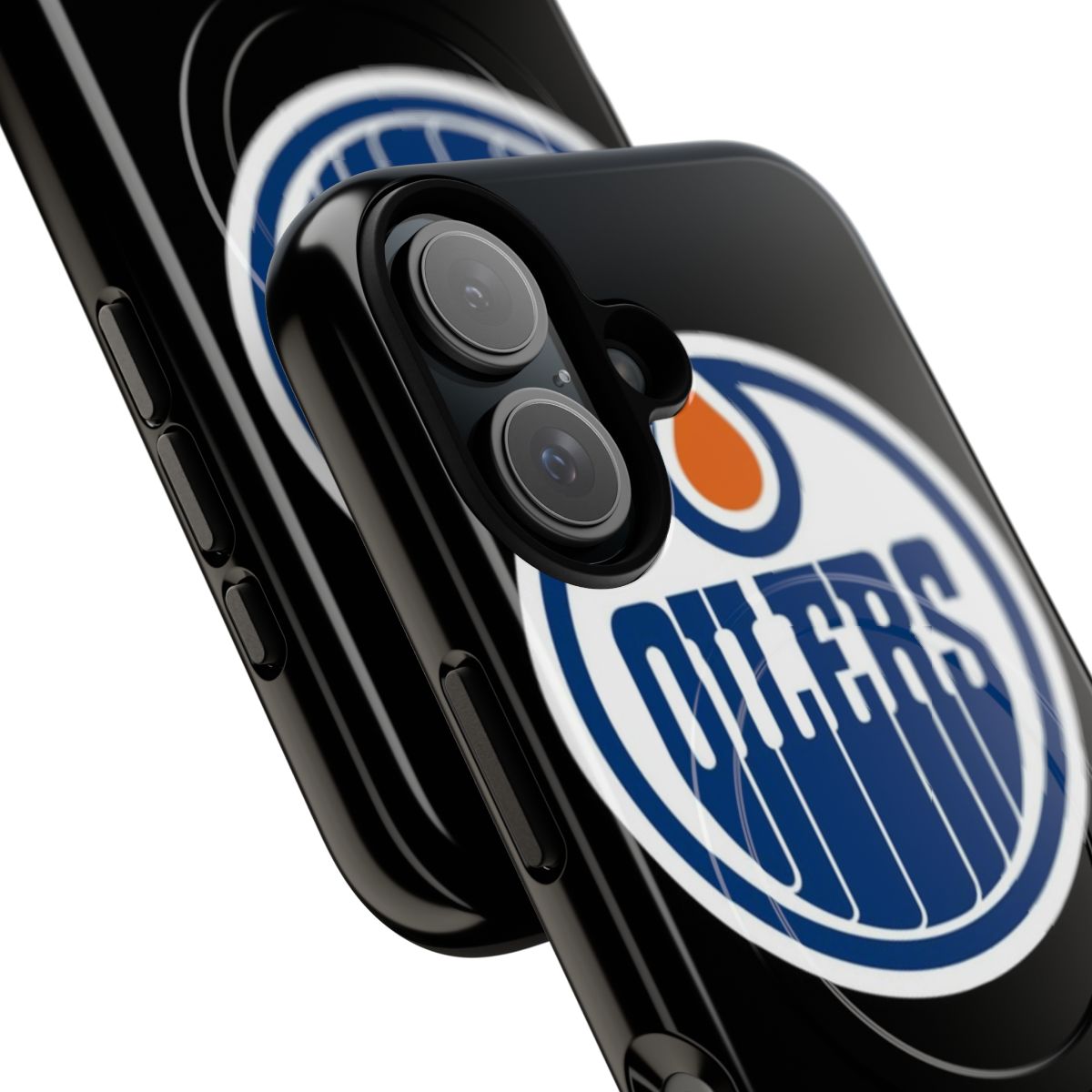 Oilers-inspired magnetic tough phone case with classic team logo - Detail