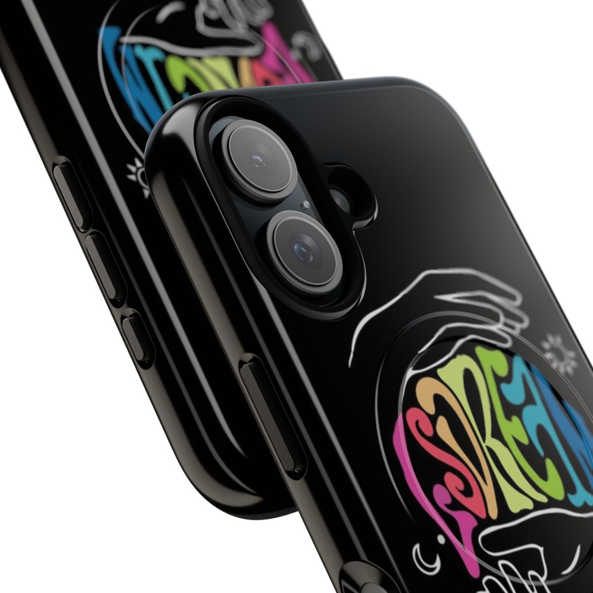 Magnetic phone case featuring LSDREAM and EDM-inspired design - Detail