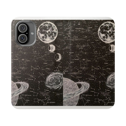 Cosmic space-themed phone flip cover case