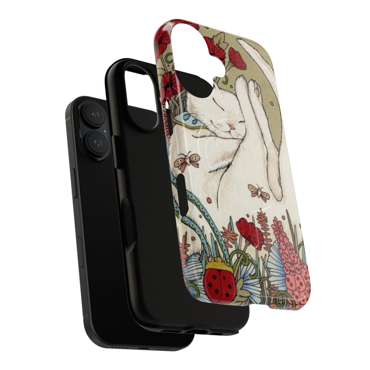 Poppy and ladybug design on a durable, magnetic phone case - Layers